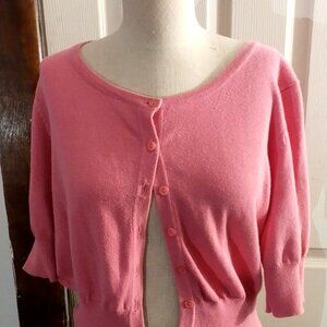 Valentine Day Style Liz Claiborne salmon cardigan button up. Size 14